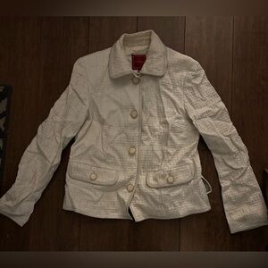 Cole Haan Cream Textured Light Vintage Jacket